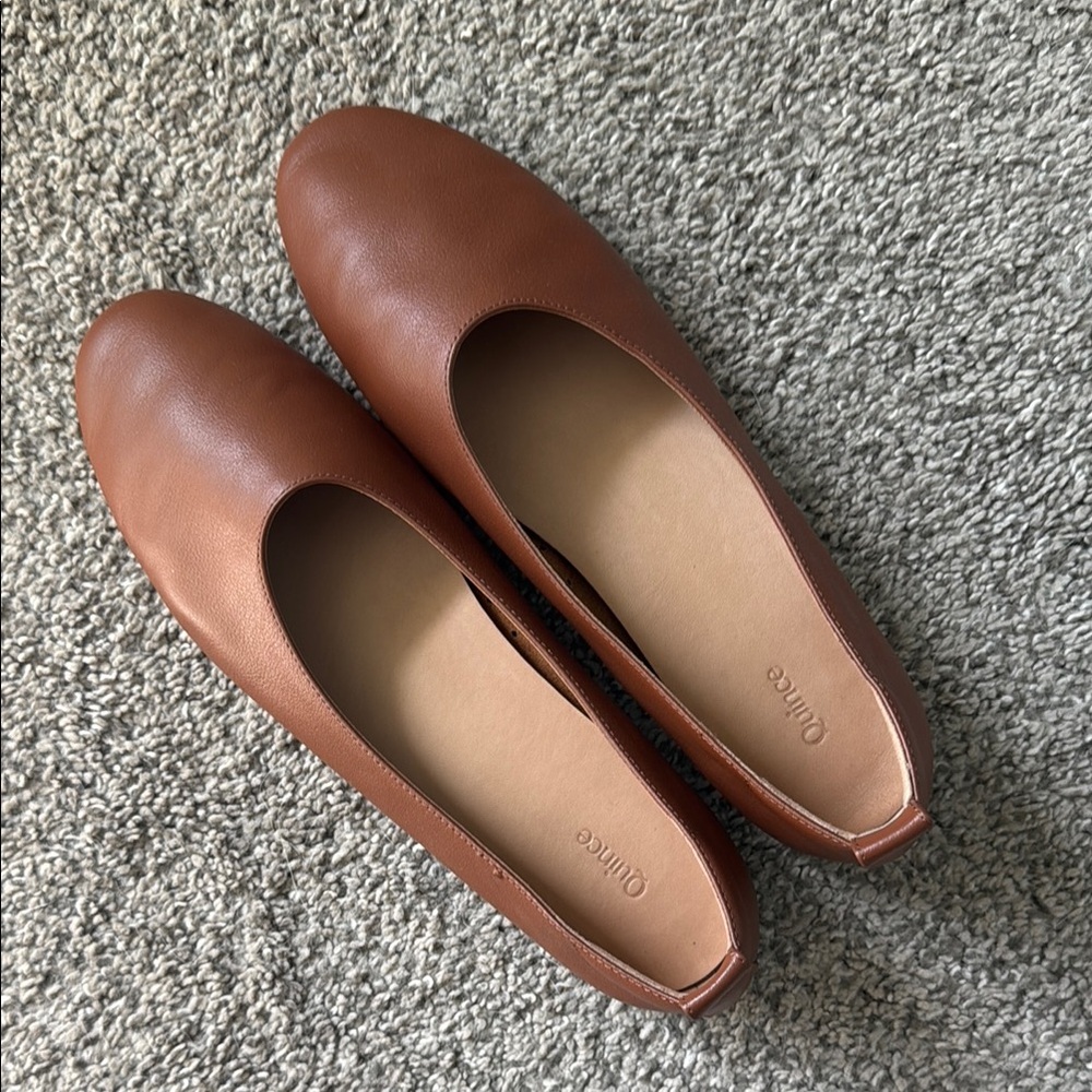 Quince Women's Brown Leather Ballet Flats
